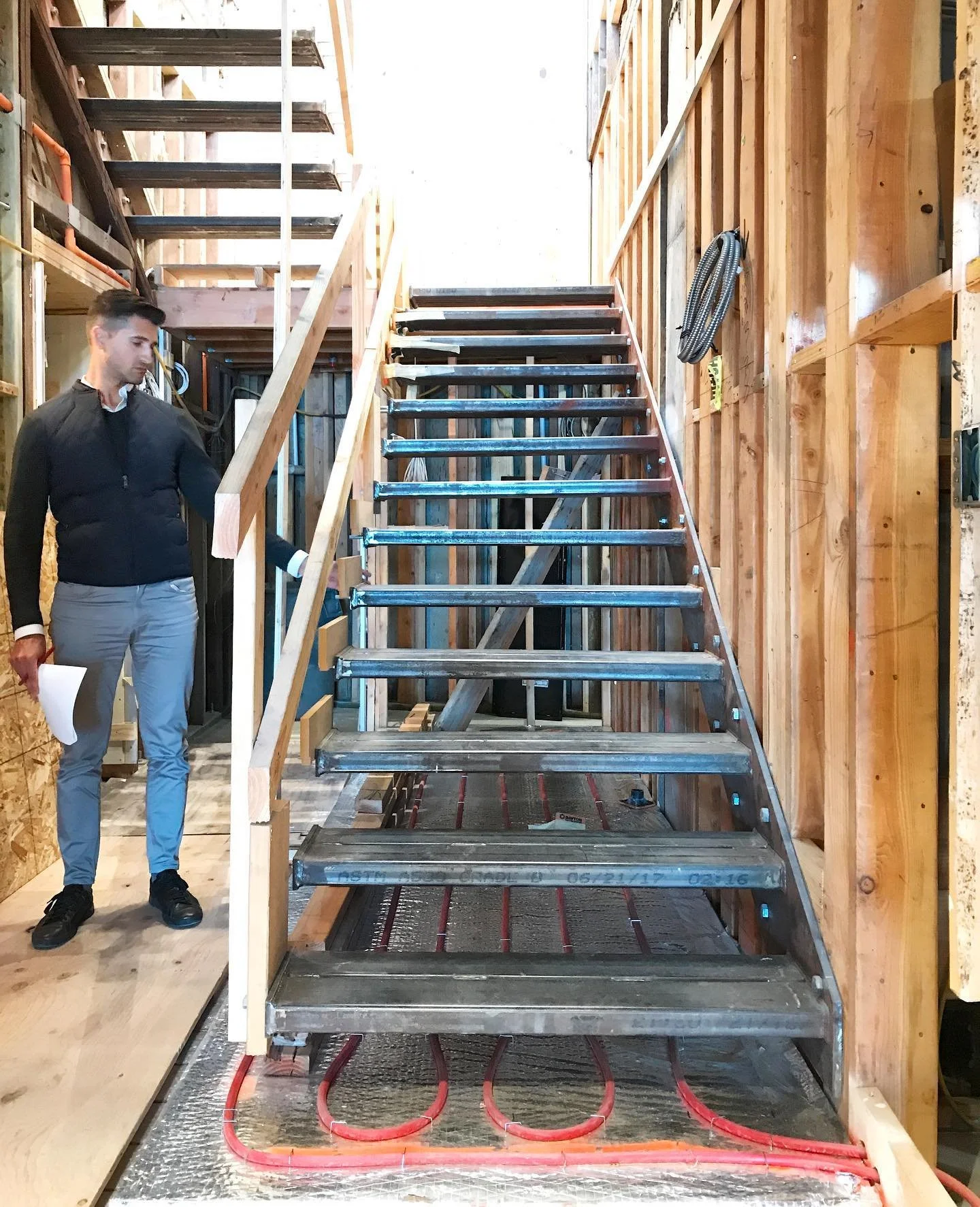 Stairs - they&rsquo;re not built like they were when I was a kid!  Inspecting a cantilevered stair I designed, for one of the coolest homes I&rsquo;ve worked on.