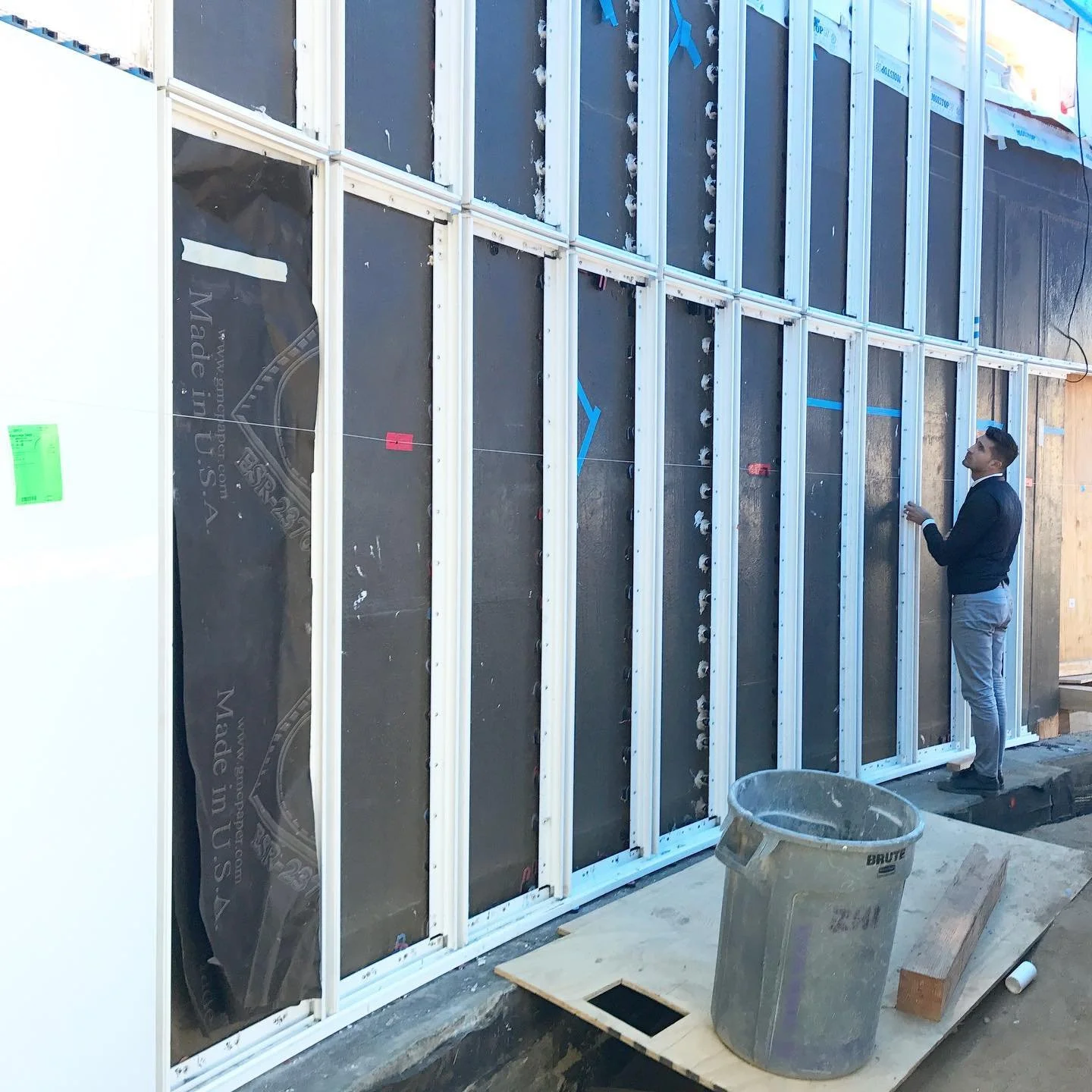 Los Angeles construction inspection - frames for a glass curtain wall to transform this home into the ultimate experience!