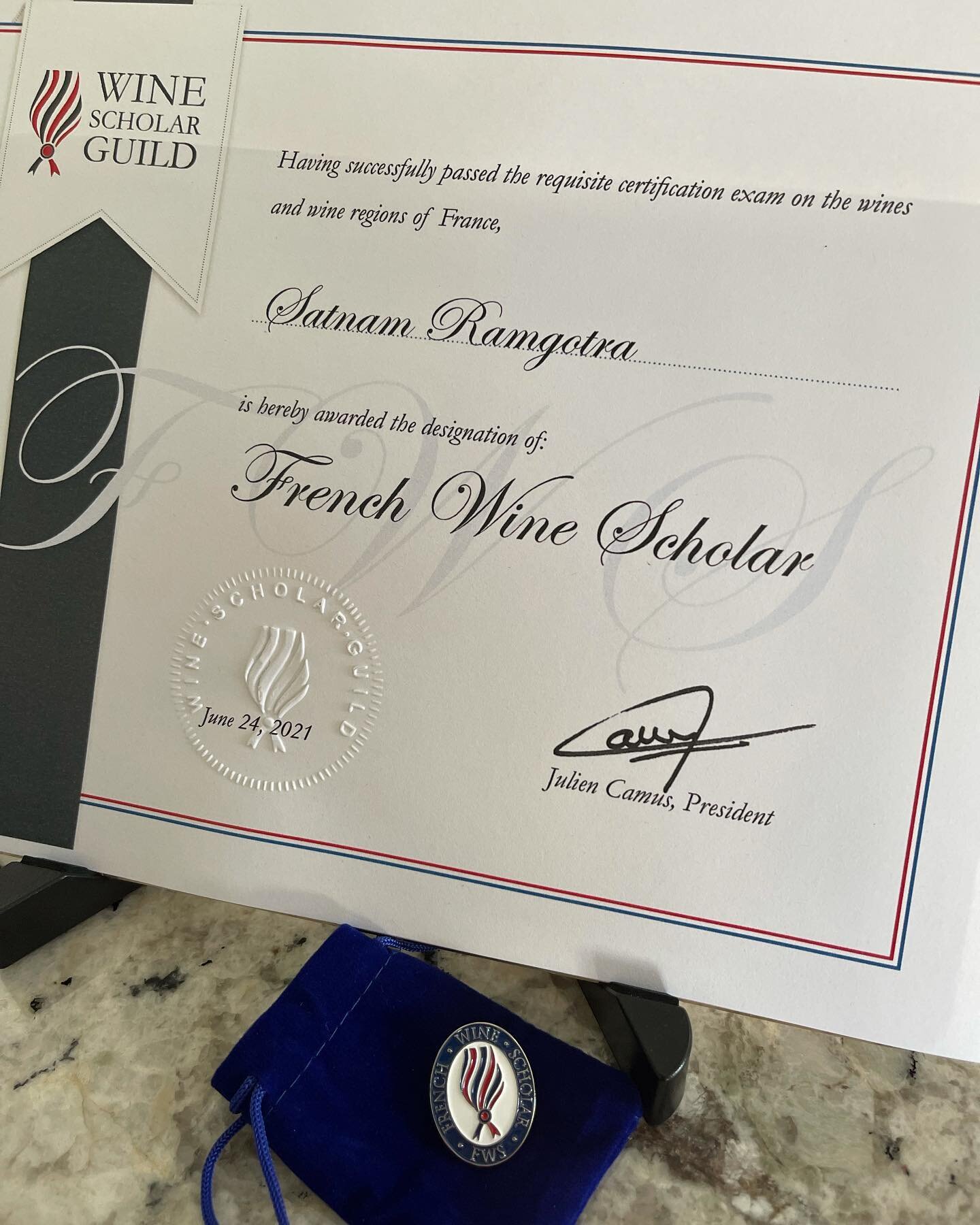 Kudos to those who score with honours/highest Honours!  Passing grade is 75%! Was not an easy test!  Definitely stoked to be able to ammend &ldquo;FWS&rdquo; after my name!  Thank you @monicm2203 of @winehousela for being a fabulous and fun instructo