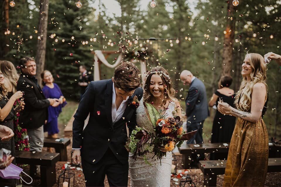 Evergreen wedding send off