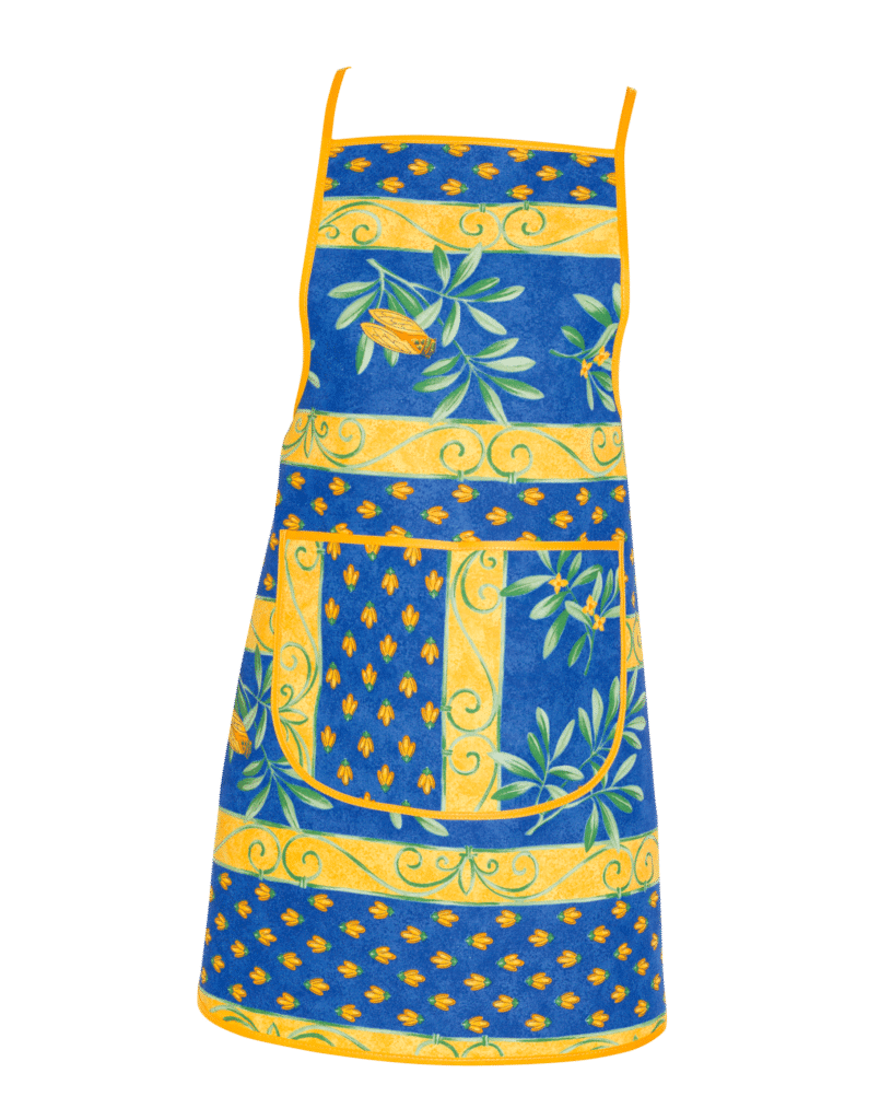 Cigale Provençal Apron – Blue & Yellow