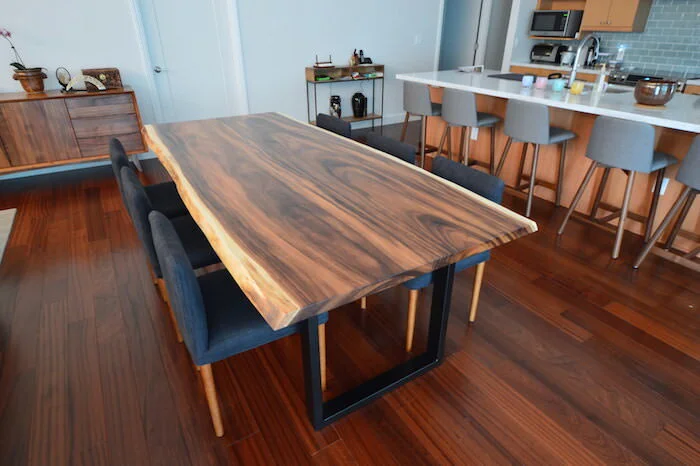 Dining tables made in Honolulu by furniture maker Satoshi Yamauchi ...