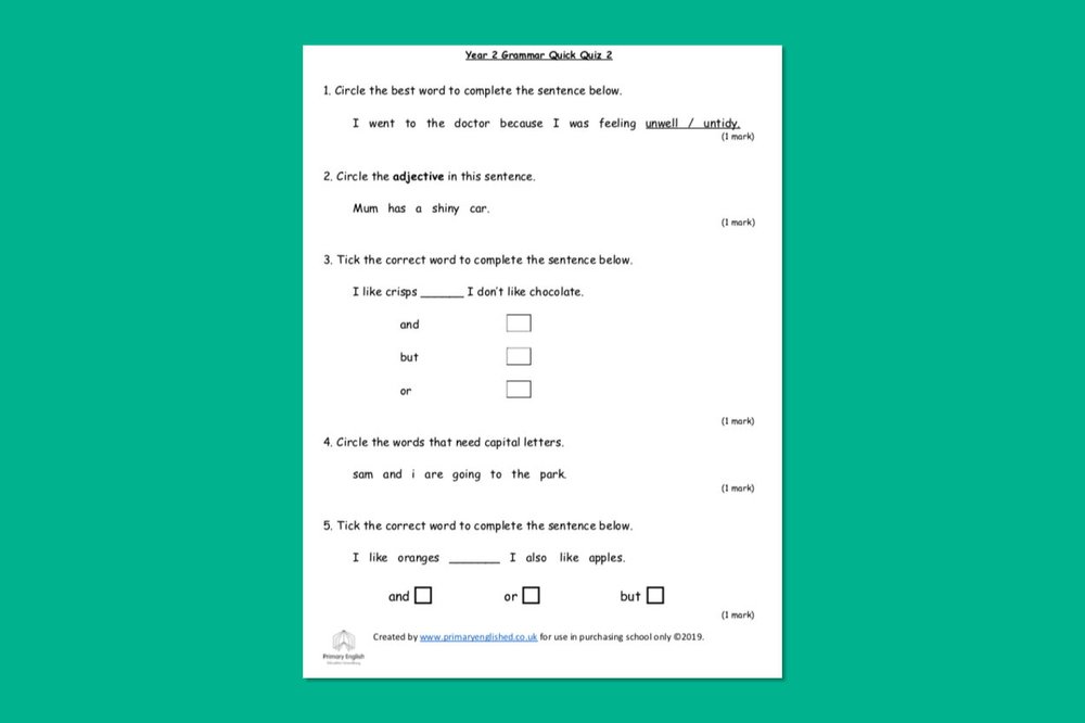 Gamma R Test Material 2023 KS2 Grammar SAT materials — Primary English Education Consultancy