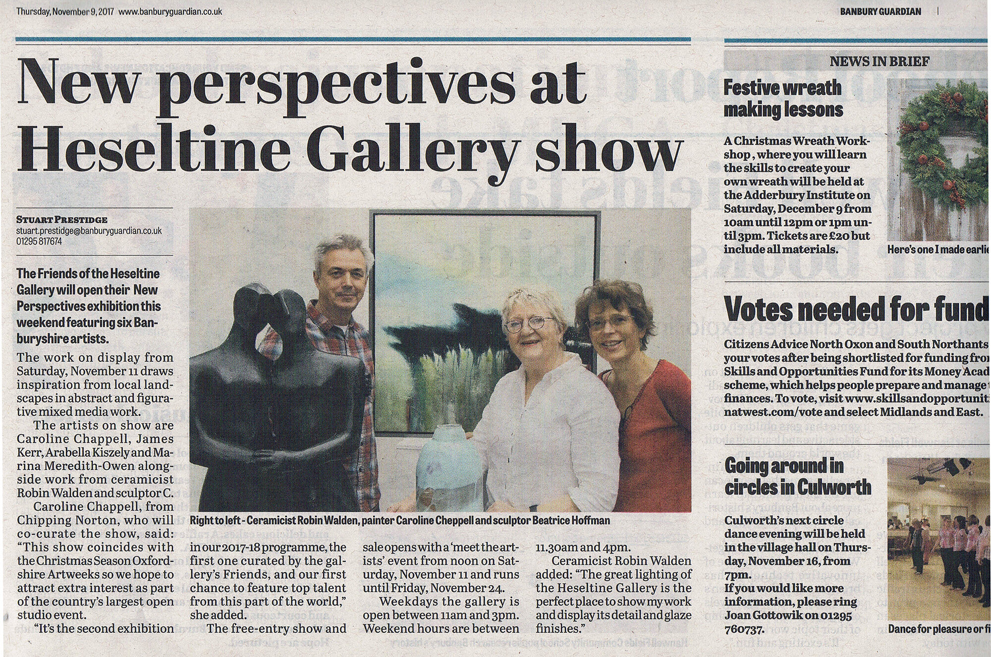 New Perspectives exhibition in the Banbury Guardian