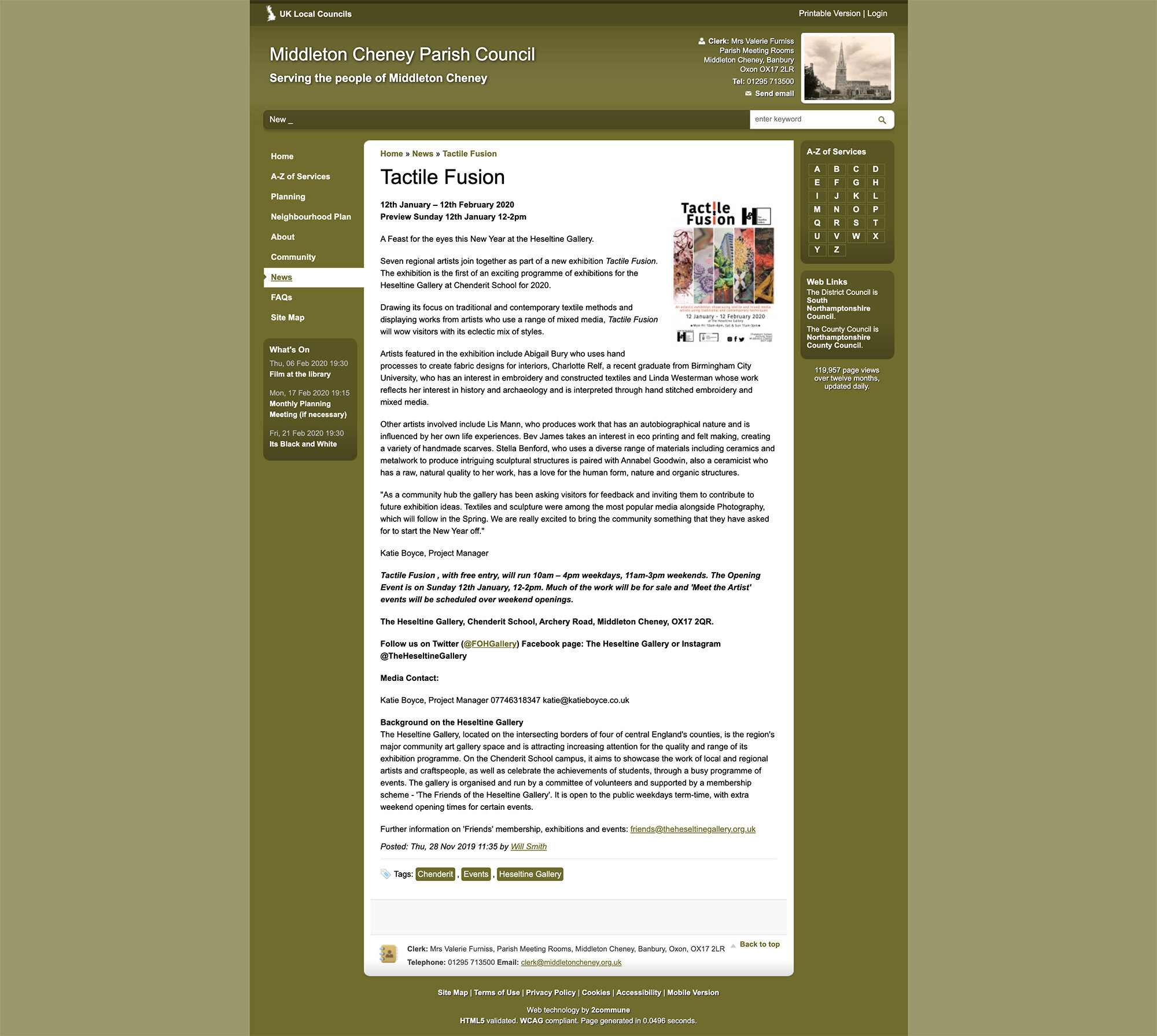 Tactile Fusion on the Middleton Cheney Parish Council website
