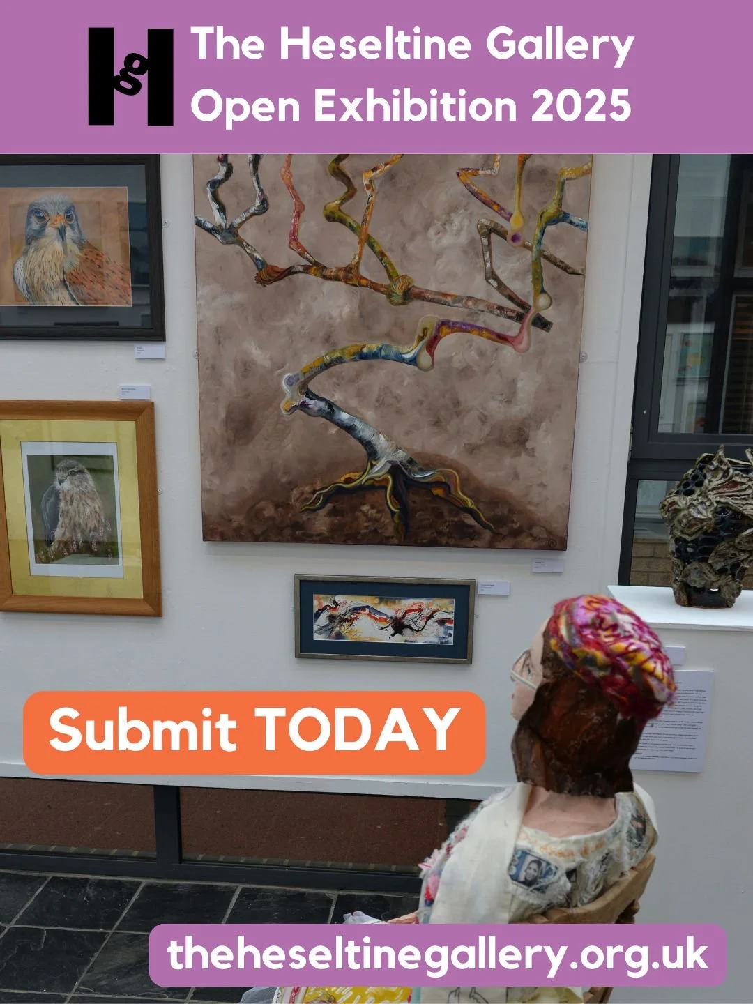Last chance ↪ get your submissions in TODAY! ↩

👩🏽&zwj;💻Please visit the website and make sure you read our guidelines and terms:

https://www.theheseltinegallery.org.uk/exhibitions-and-events/open-exhibition-2025

Don&rsquo;t forget to pay for yo