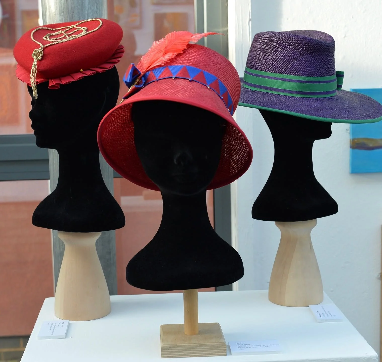 Wonderful millinery by Verna Wass.

Verna will bring some ribbon trims to work on at our next Meet the Artist event on Sunday 14 December.

10am &ndash; 4pm, free entry.

The Heseltine Gallery, Chenderit School, Archery Road, Middleton Cheney, OX17 2