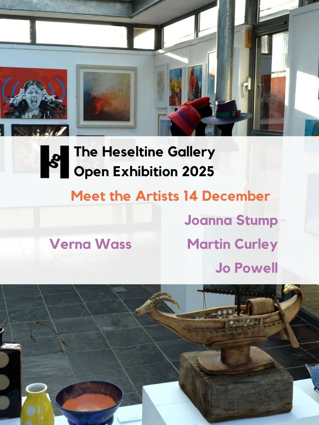 Meet the Artists

Sundays during the Heseltine Open give you the opportunity to meet some of the exhibiting artists. 

Find out more about their inspiration and art making processes! Some artists may bring extra items for sale and / or be demonstrati