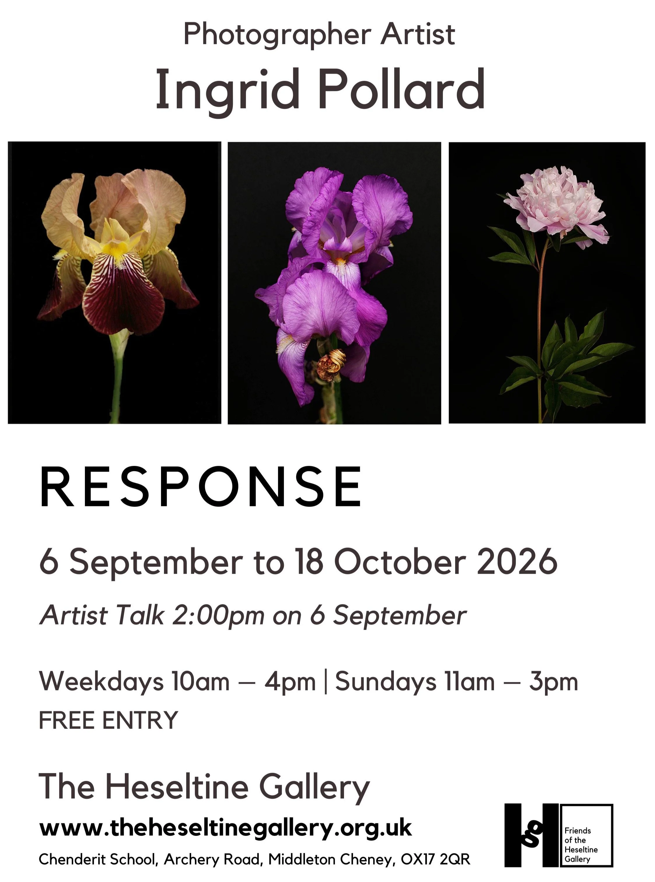 N E W Exhibition&hellip;

RESPONSE &ndash; Ingrid Pollard MBE, FRPS, Photographer Artist.
&nbsp;
Opens&nbsp;Sunday 6 September 11am &ndash;&nbsp;3pm

You are invited!
Ingrid Pollard MBE introduces her photographic art on Sunday 6&nbsp;September, in t