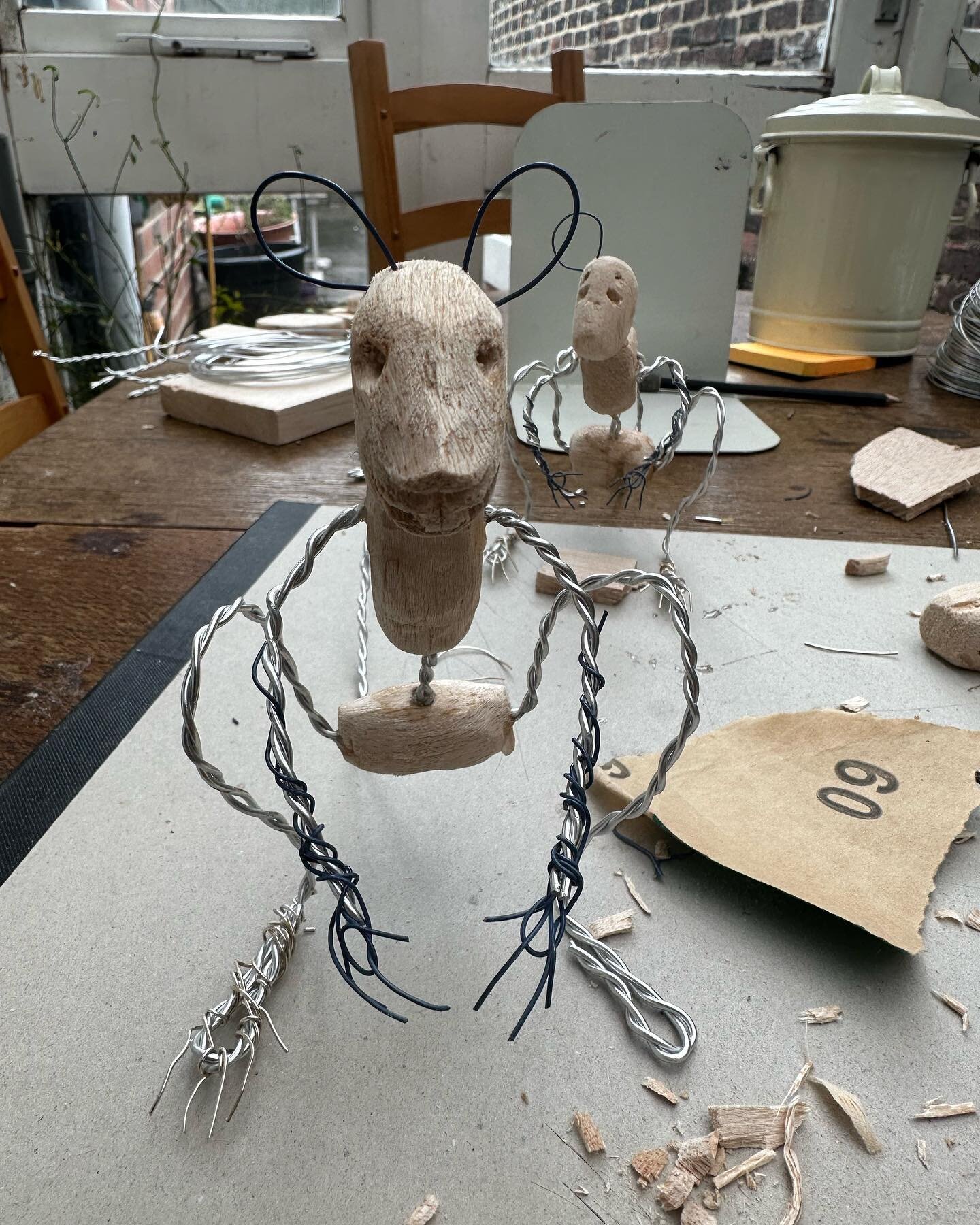 Work in progress wire and wood armatures