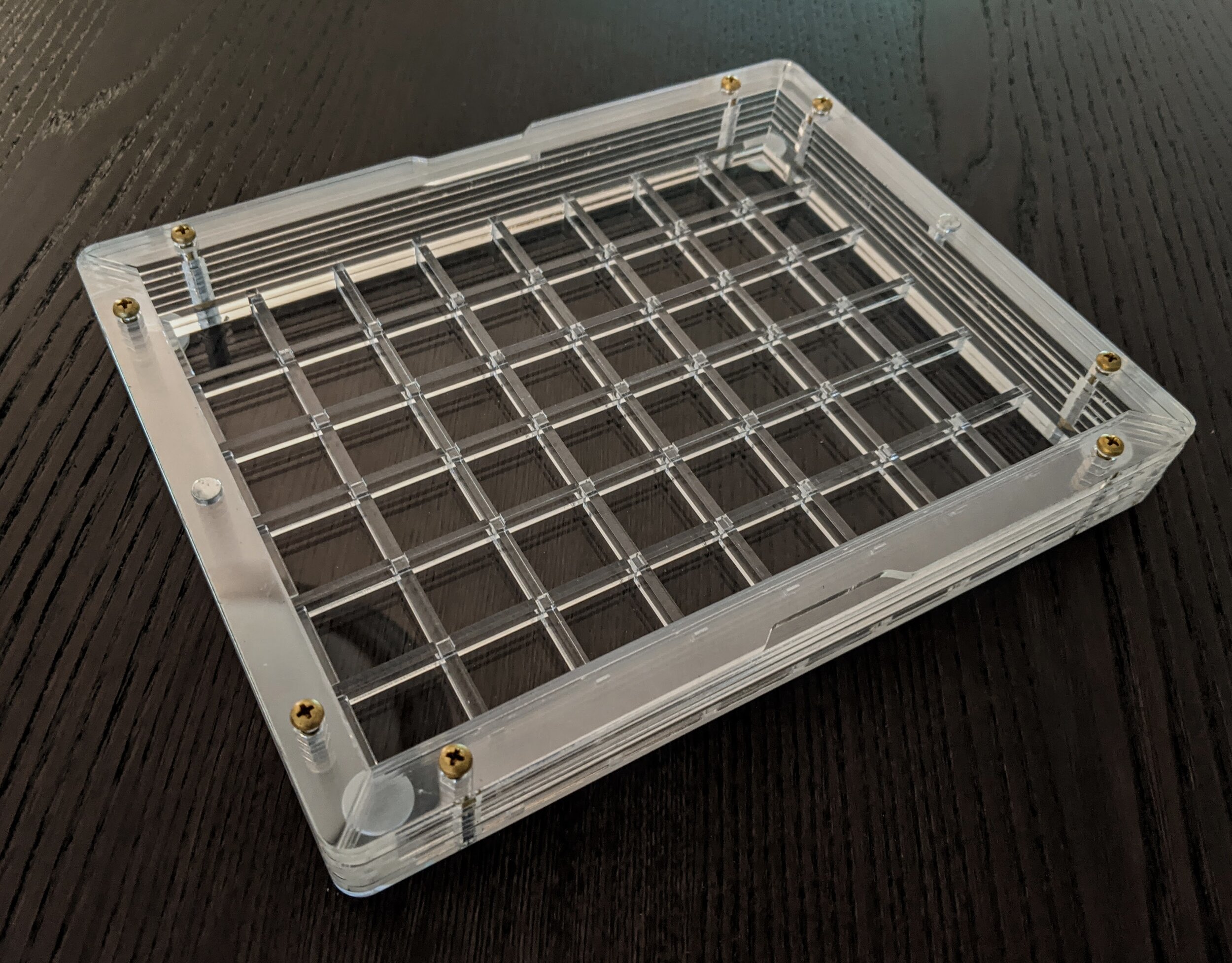  Picture of the first prototype! Fitment of the dividers need a few small tweaks that will be finalized with the new acrylic supplier.  