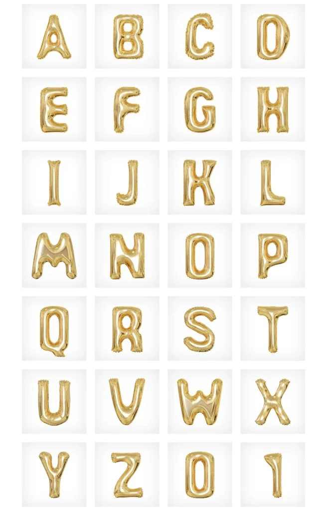 Yeah foil balloon colour font