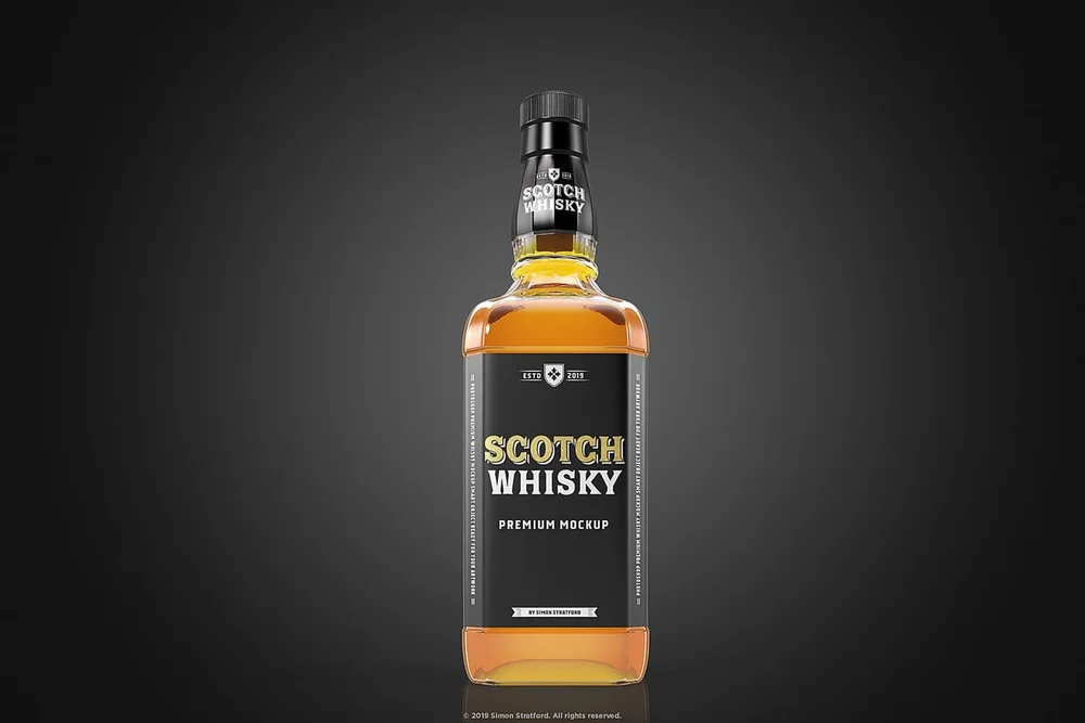 Download Scotch Whisky Bottle Mock Up For Photoshop