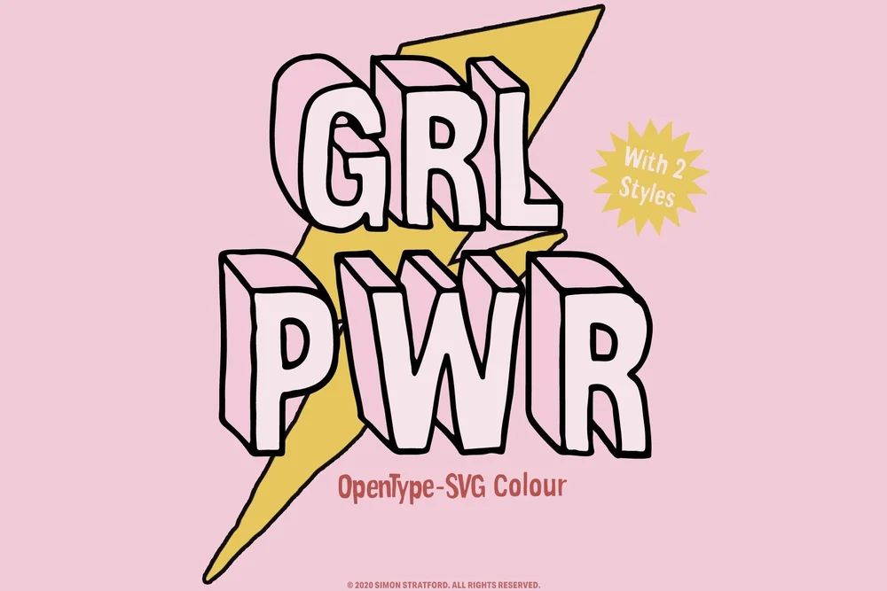 Download Grl Pwr Hand Drawn Colour Svg Font By Simon Stratford