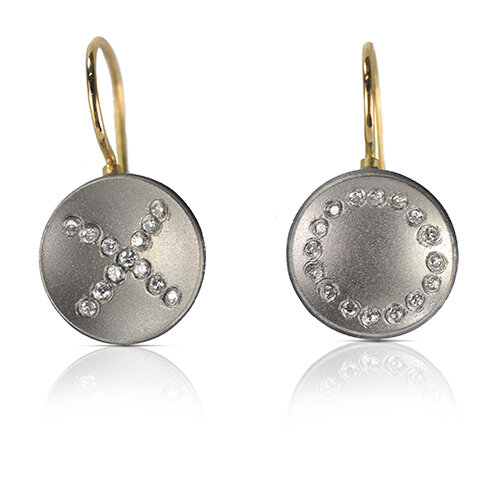 Oxidized Sterling Silver XO Wire Earrings