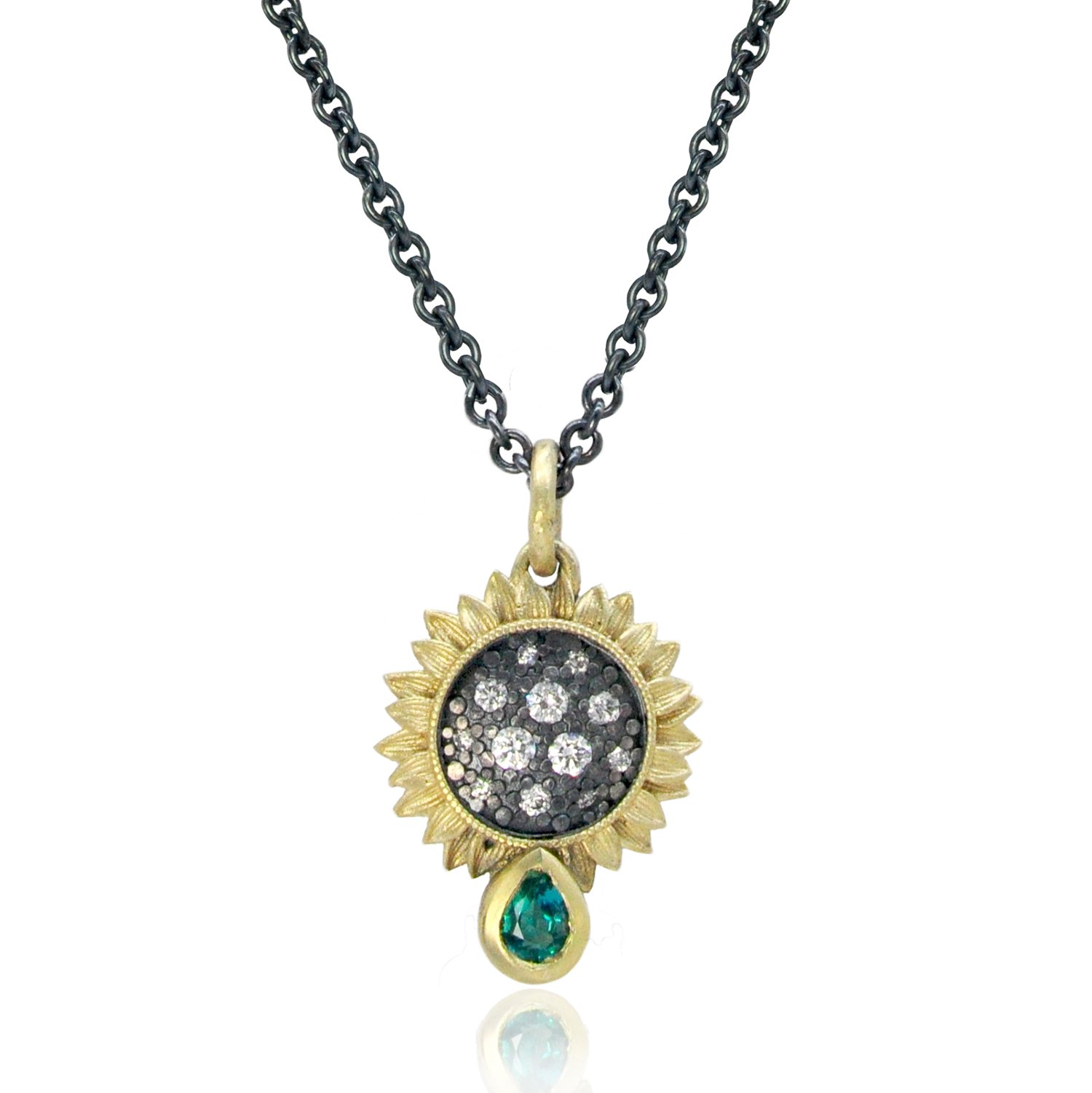Marie Lichtenberg Jewelry Rose Gold Enamel Prayers Locket Pendant necklace