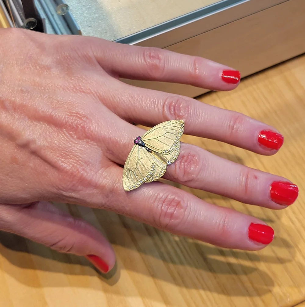 Gold Butterfly Rings — Rebecca Myers Design