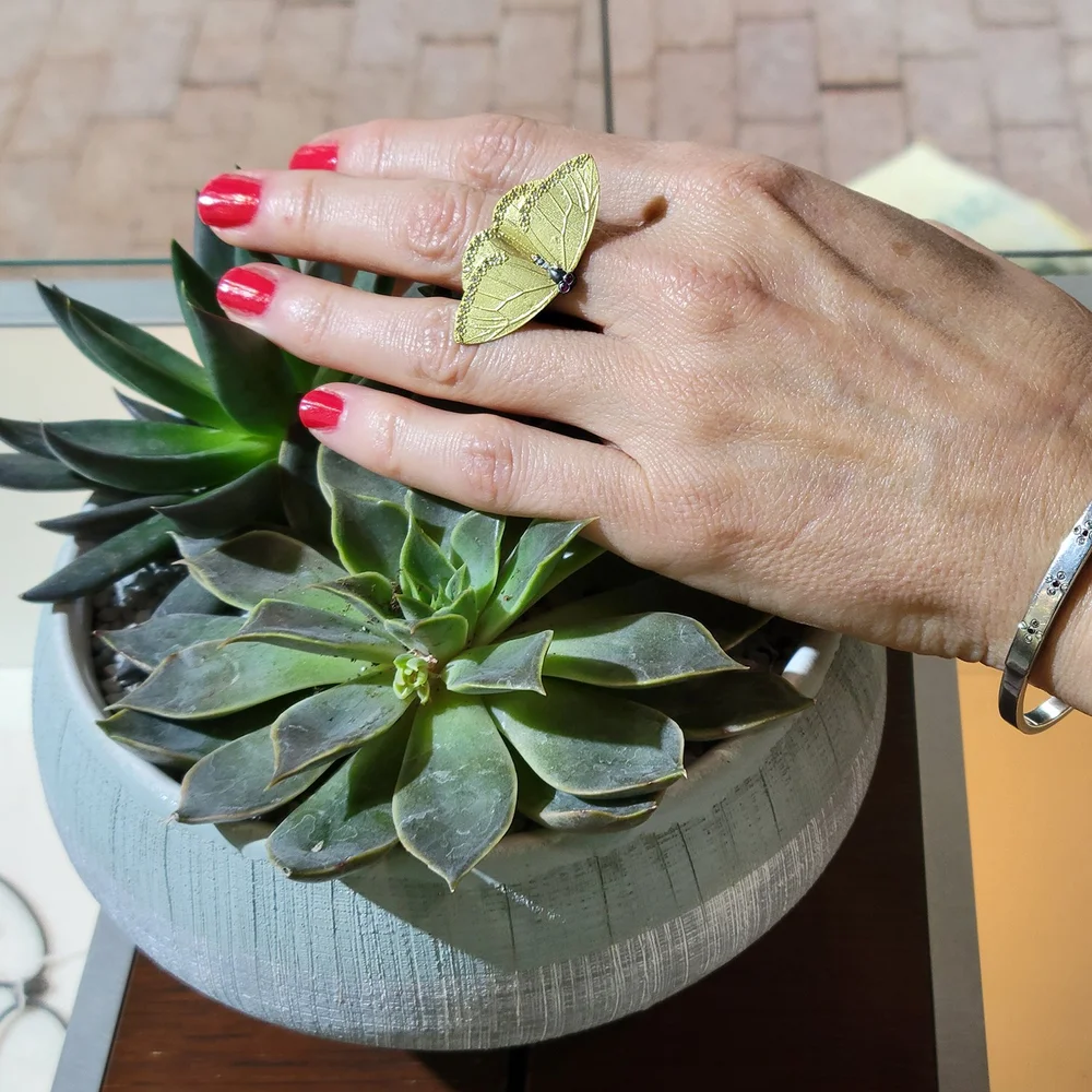 Gold Butterfly Rings — Rebecca Myers Design