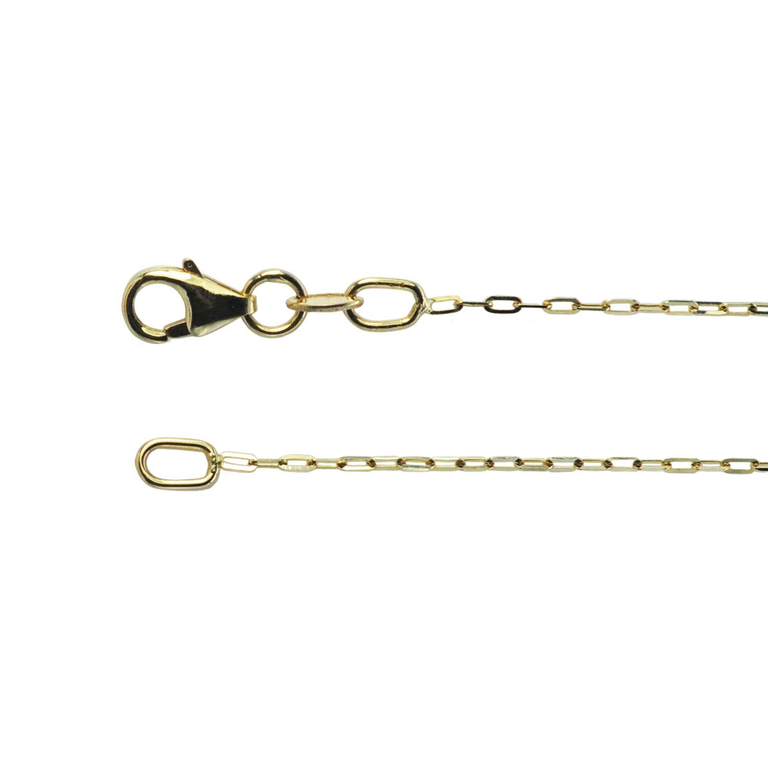 Diamond Cut Flat Link Chain. 14k yellow gold. Handmade fine art jewelry by Rebecca Myers Design.