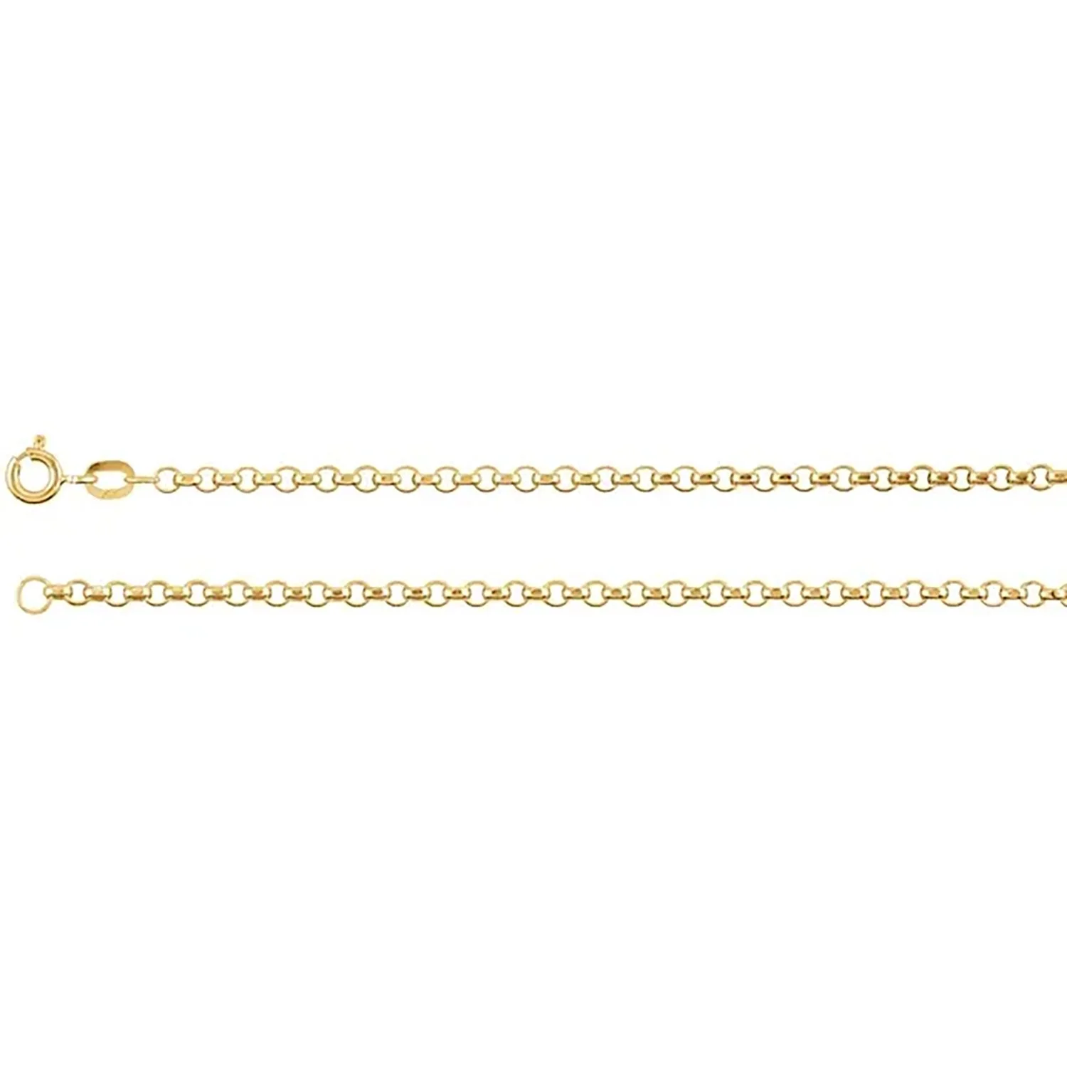 14k gold rolo chain. 16" or 18". Handmade fine art jewelry by Rebecca Myers Design.