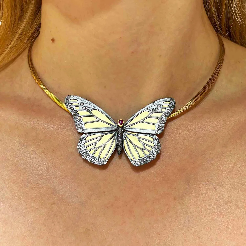Monarch Butterfly Statement Pendant Necklace — Rebecca Myers Design