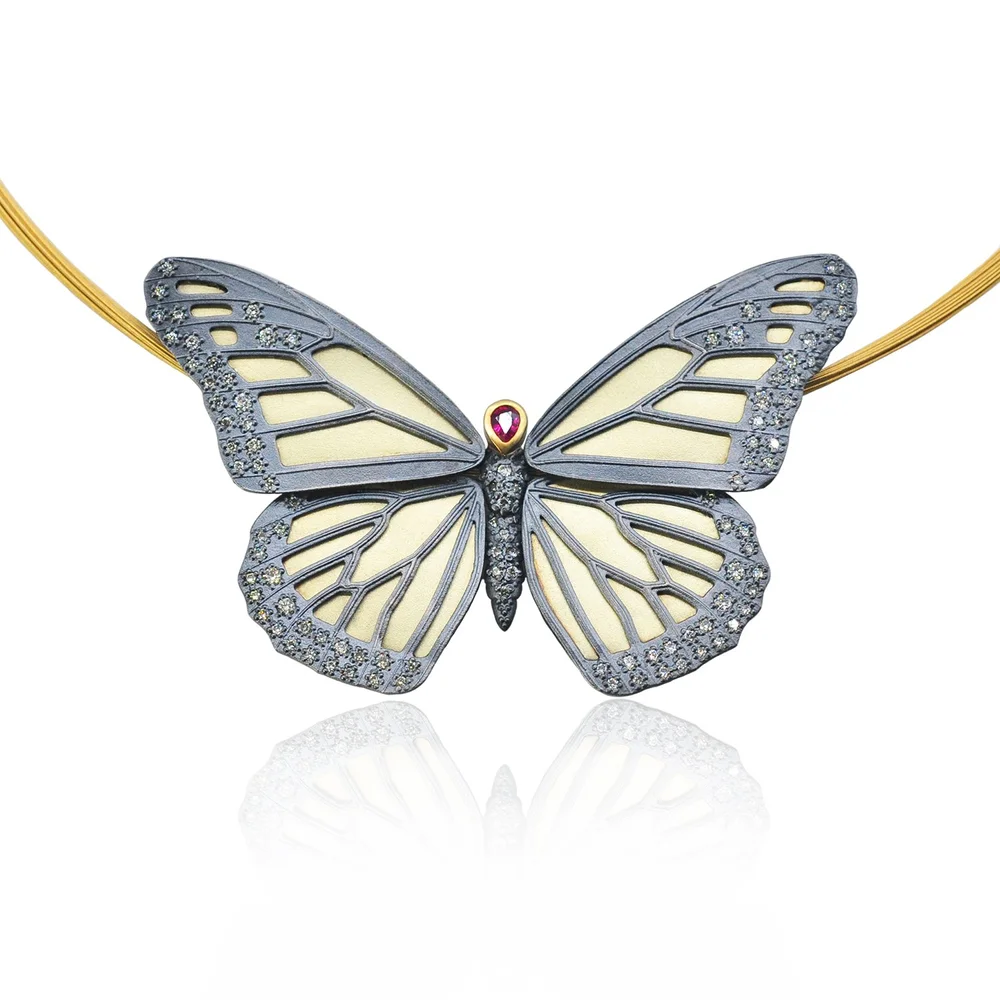 Monarch Butterfly Statement Pendant Necklace — Rebecca Myers