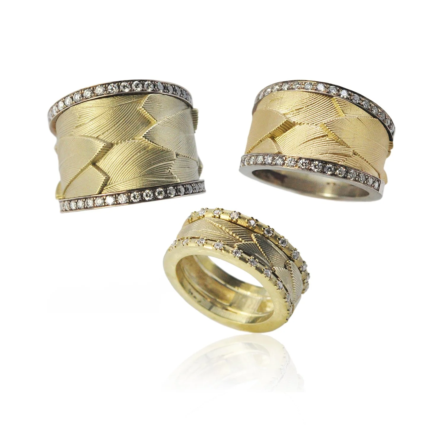 Gold Feather Bands with Diamond Edges, grouping WEB.jpg