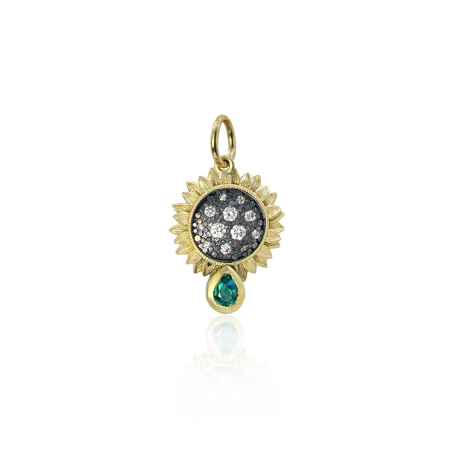 Small Sunflower Necklace with Emerald pendant only WEB.jpg