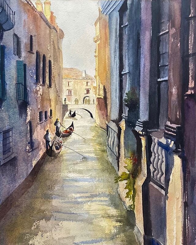 .
SIGNED.
SEALED.
DELIVERED.🙌
.
Getting all these commissions checked off so I can dive into some funky new stuff!!
.
&ldquo;Gondolas in Venice&rdquo; 12x16 commission