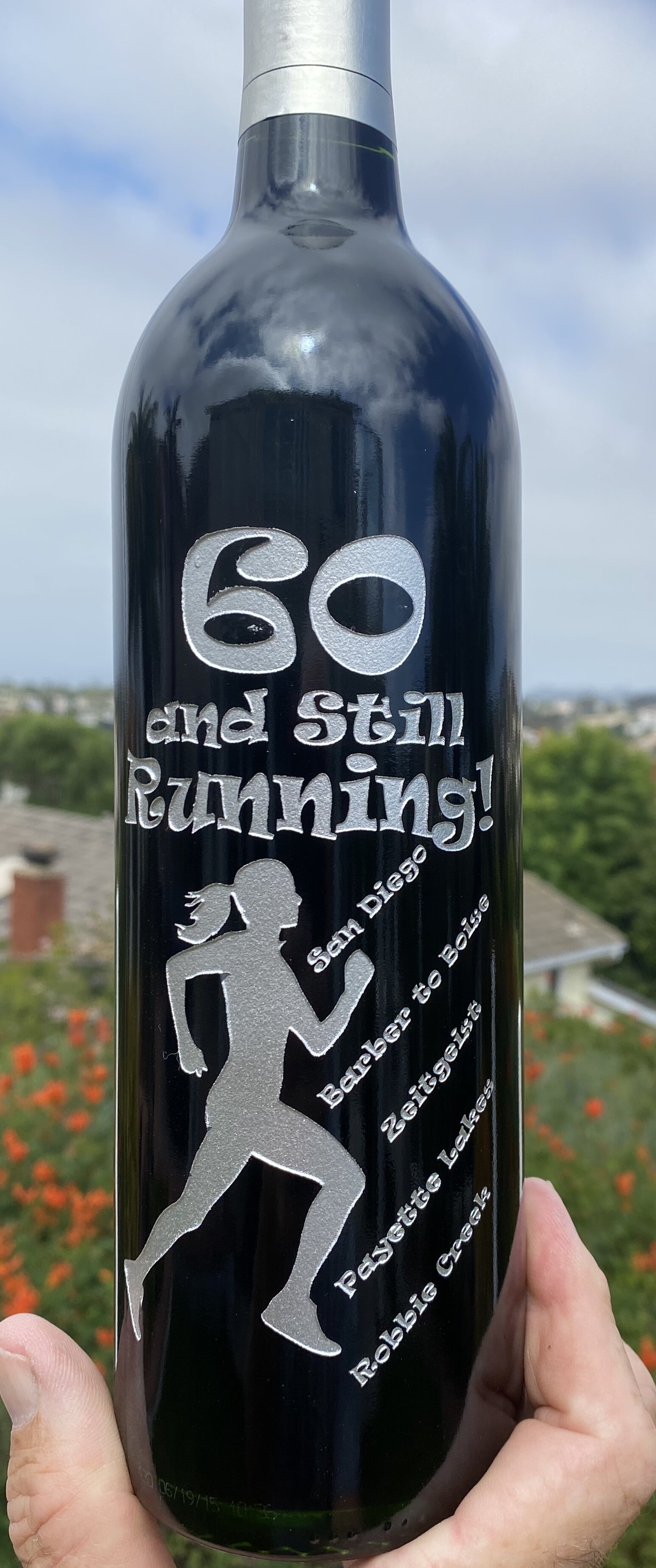 60th Bday Wine Bottle