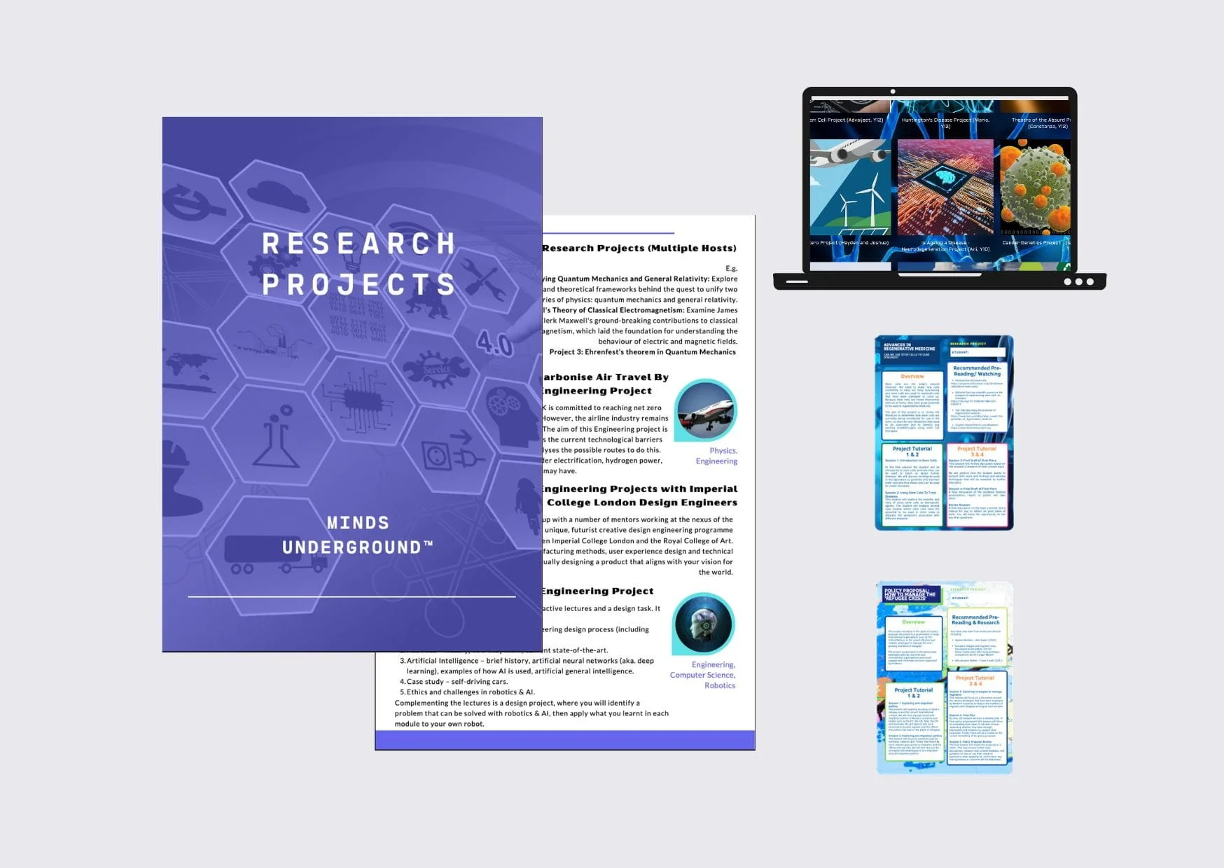 Minds Underground work and research project experiences, providing academic enrichment for schools