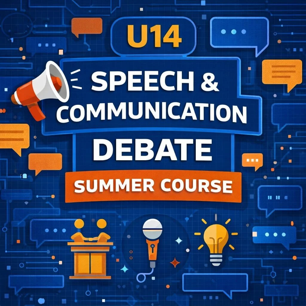 U14 speech and communication debate summer school course developing public speaking, critical thinking and confidence for students
