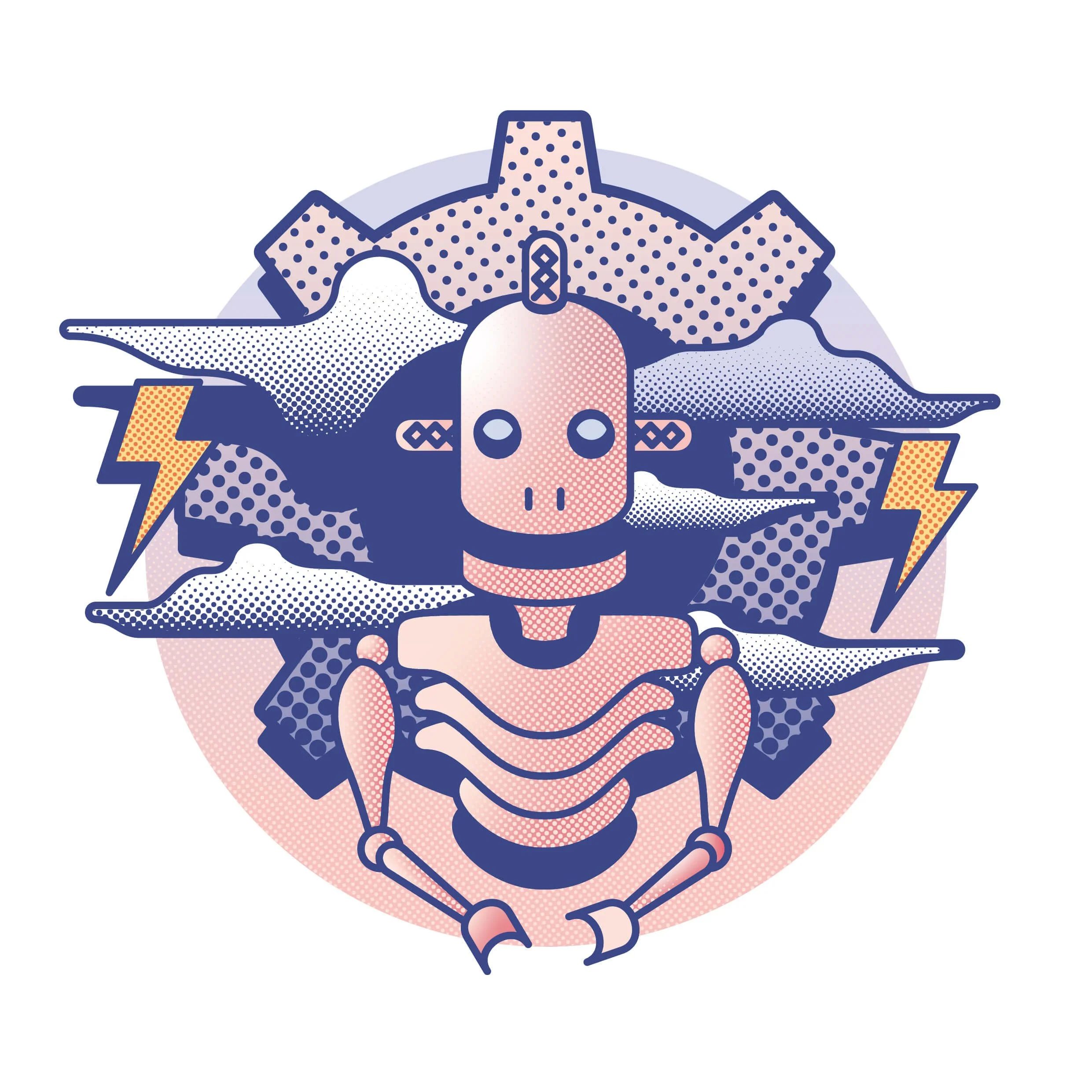 Illustration of a robot representing robotics, engineering and design activities.