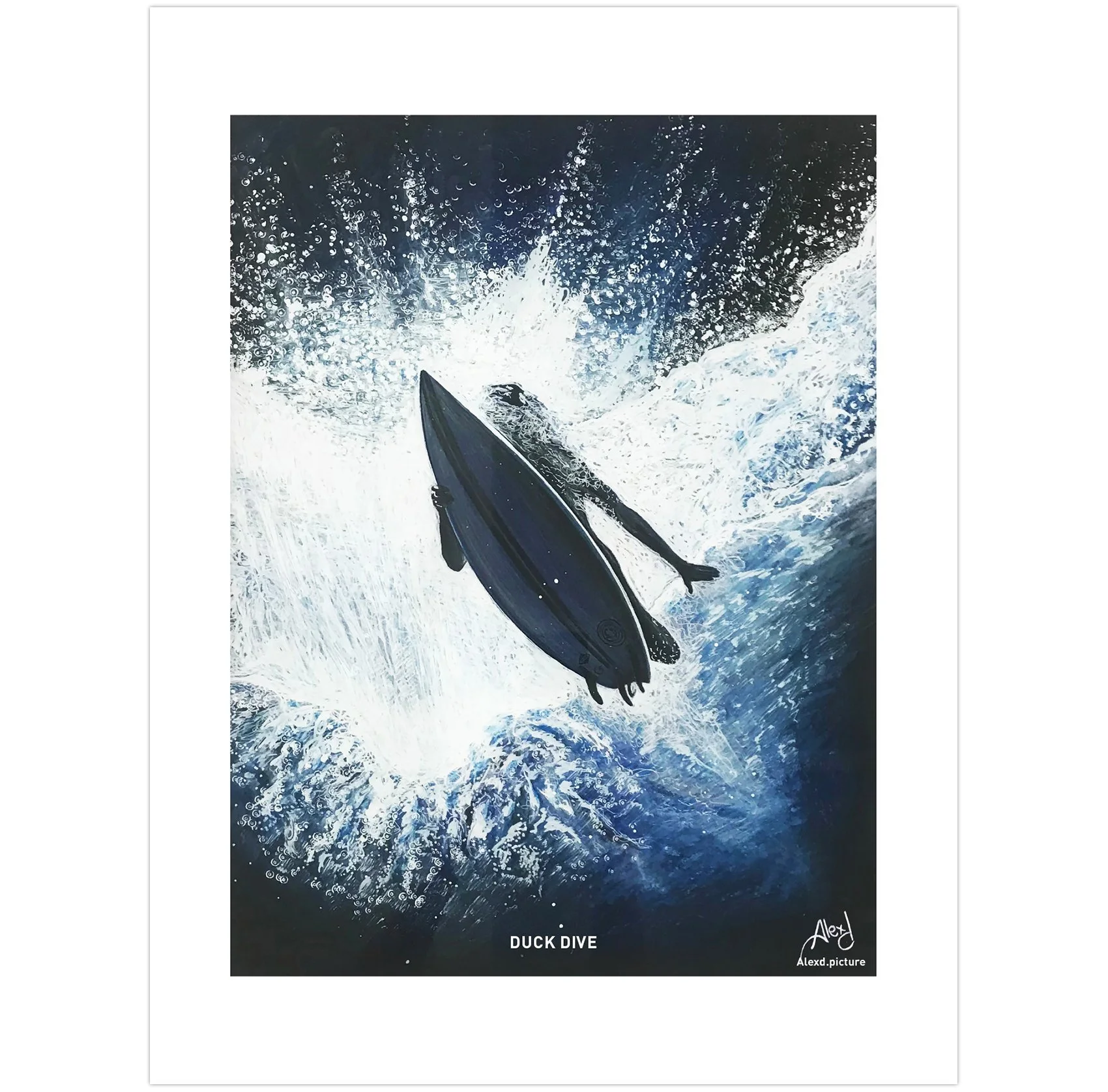 Print "DUCK DIVE" 30 x 40 cm