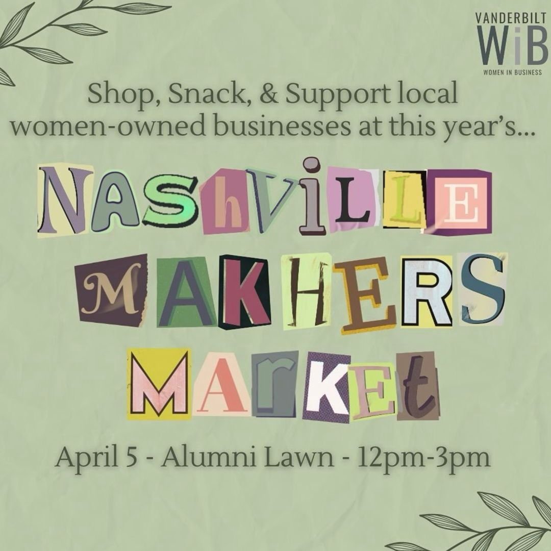 ✨ Mark your calendars for this special pop-up market! ✨ 

This Friday from 12-3pm at the Alumni Lawn on Vanderbilt's campus we will be set up for the MakHERs Market! This market is near and dear to our hearts because all the businesses set up are wom