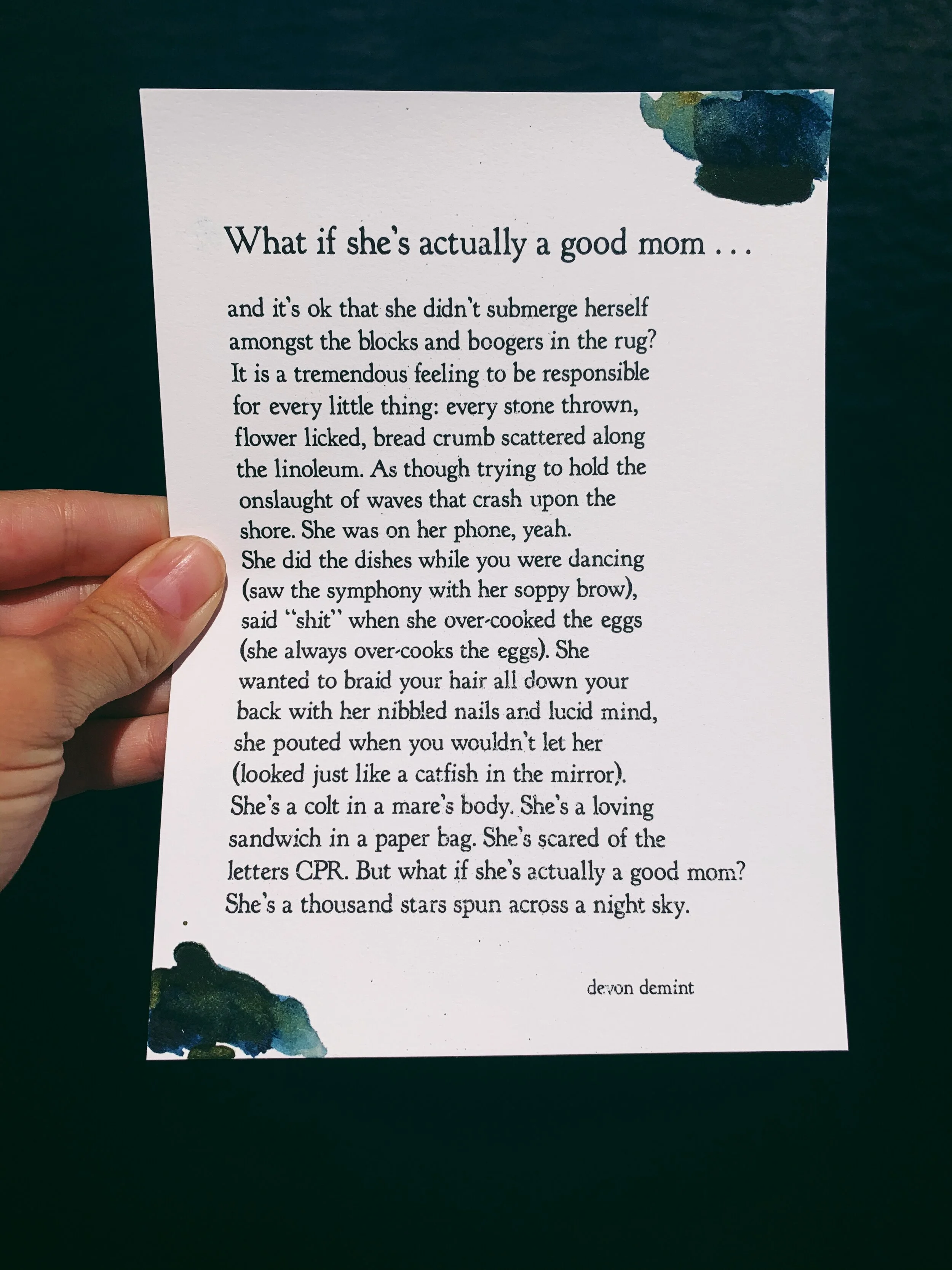 What if she's actually a good mom... -Poem