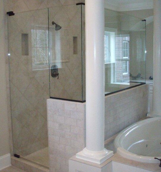 Frameless Door with 2 Fixed Panels on Knee Walls.jpg