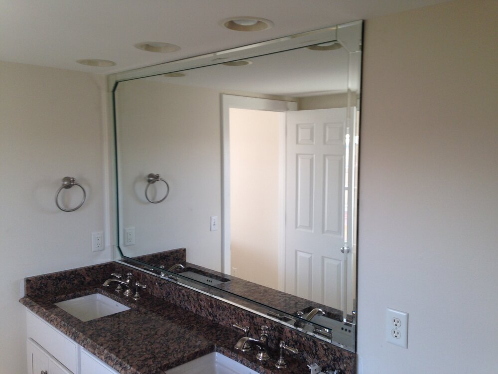 Mirrors And Glass Tabletops D, Beveled Mirror Strips To Frame