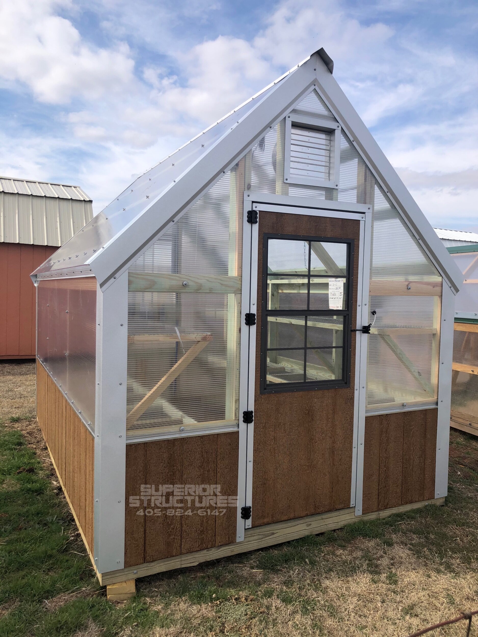 8x12 Greenhouse with Wainscot