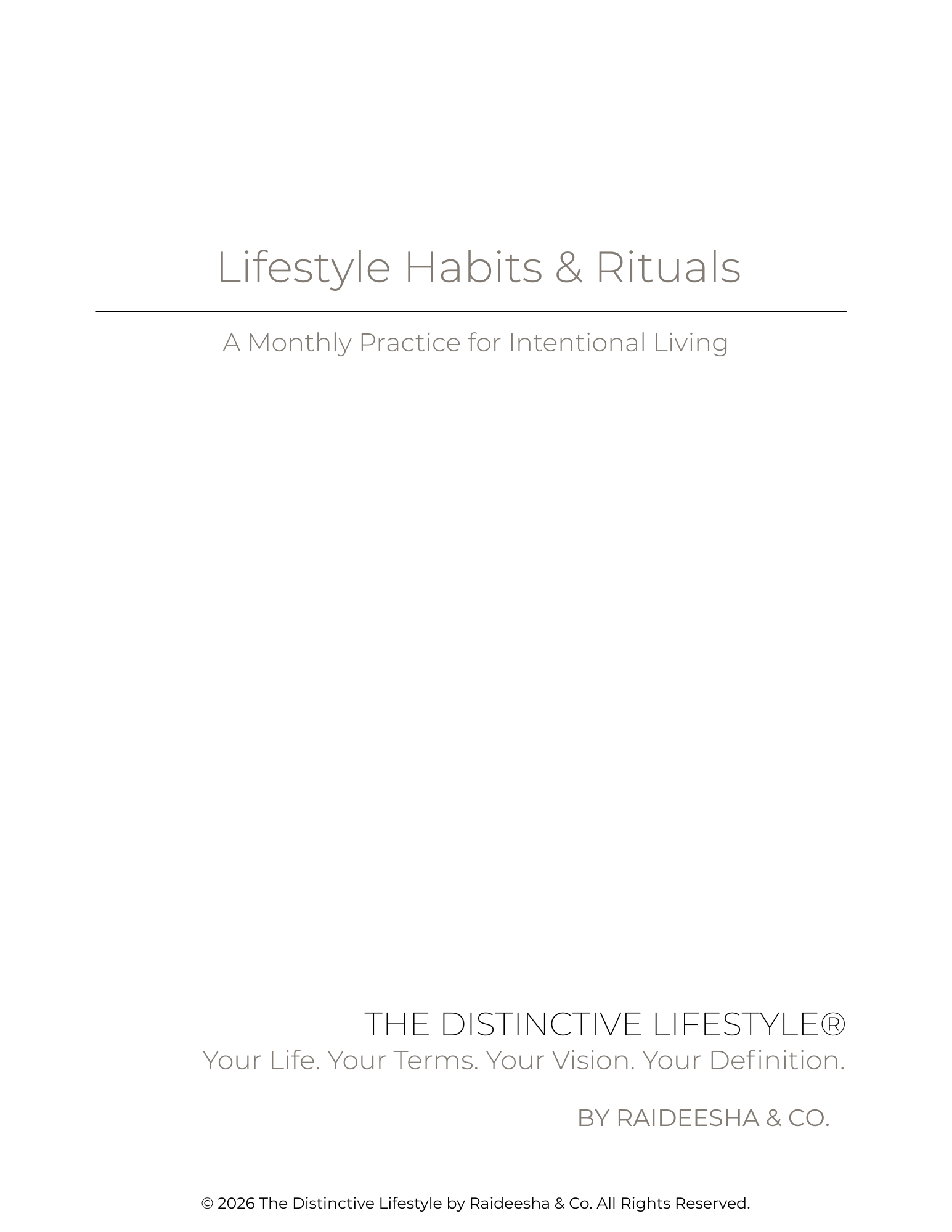 TDL Lifestyle Habits & Rituals™