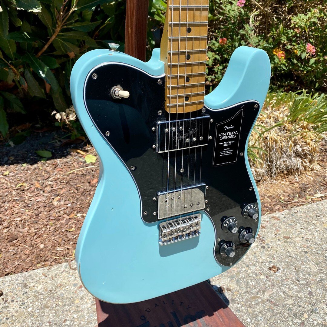 It's a hot #teletuesday at JAMS Music. Check out this beautifully aged @Fender Vintera Road Worn&reg; '70s Telecaster&reg; Deluxe guitar that just showed up. 

It's Daphne Blue and maple fingerboard show all the scars from rocking out in the clubs fo