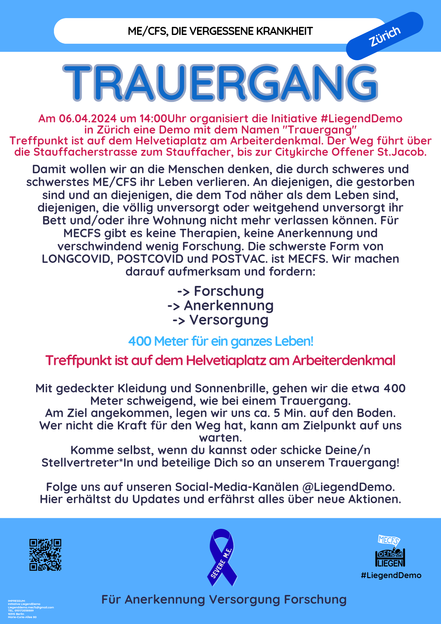 LiegendDemo in Zürich — ME/CFS Verein Schweiz