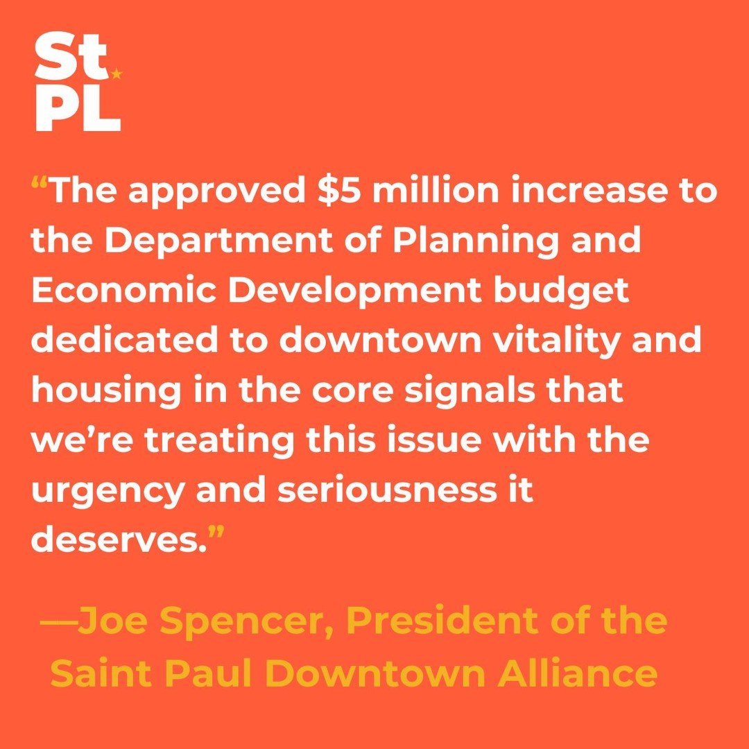 City Council voted recently to adopt the @officialcityofsaintpaul's 2026 spending plan, which includes a $5M increase for the Dept. of Planning &amp; Economic Development to support downtown office-to-housing conversion projects &amp; other measures 
