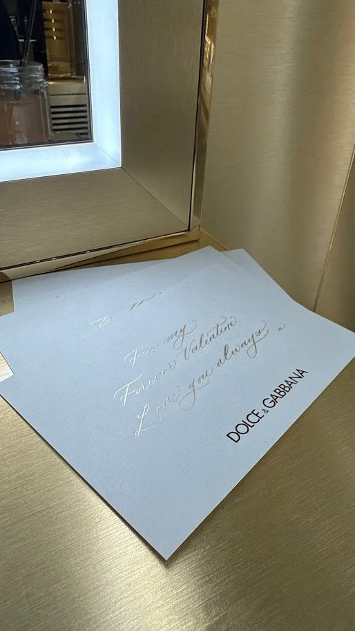 notecards in store for Dolce & Gabbana