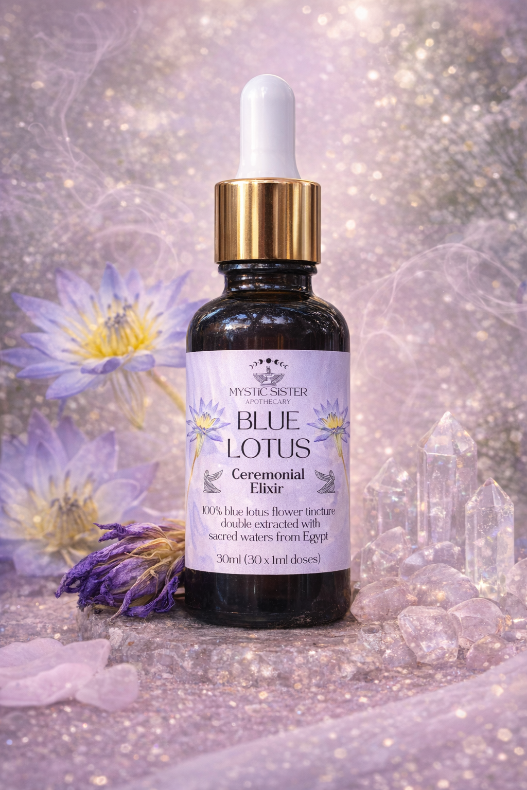 Blue lotus elixir with crystals and flowers.png