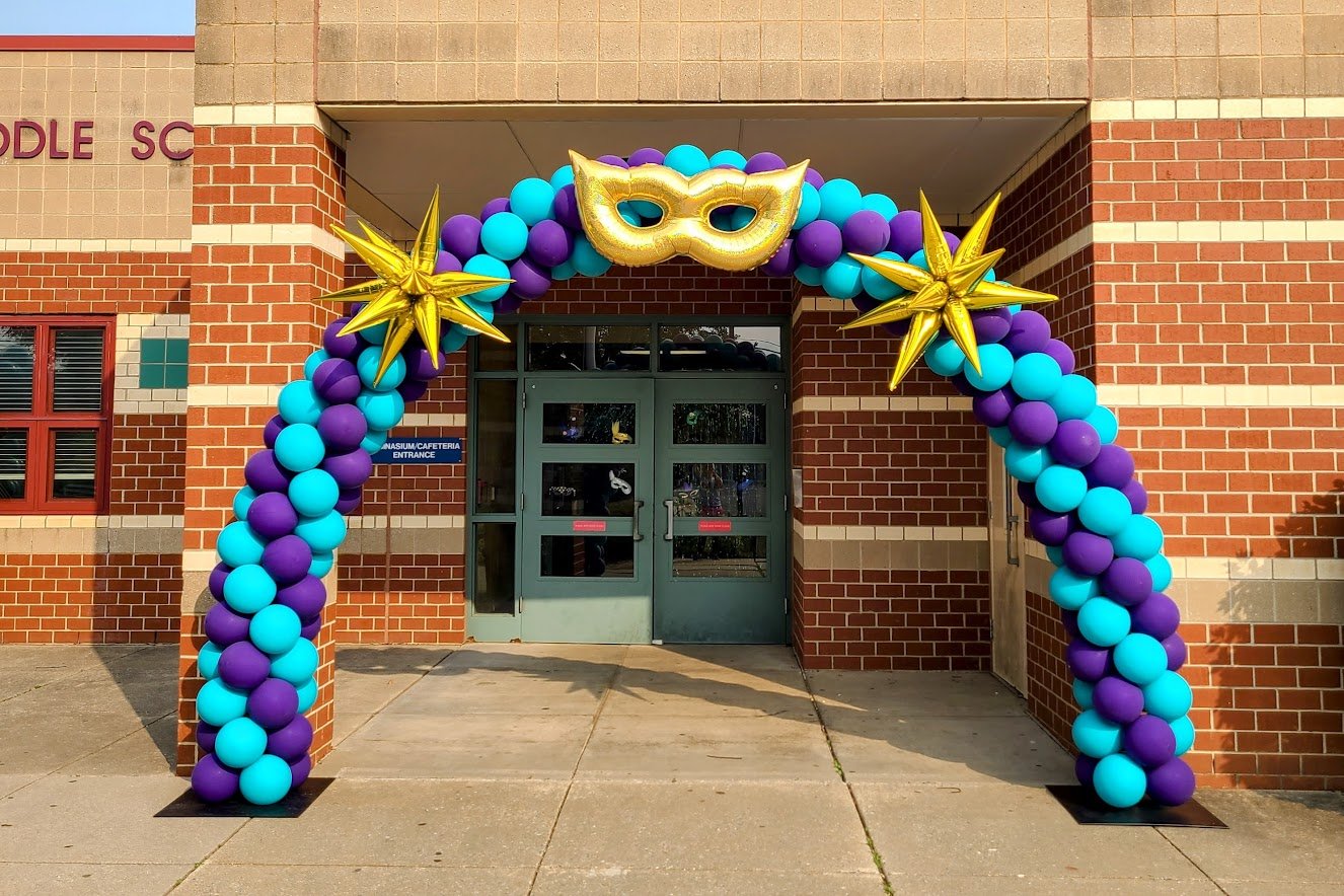 masquerade ball prom balloon arch.jpg