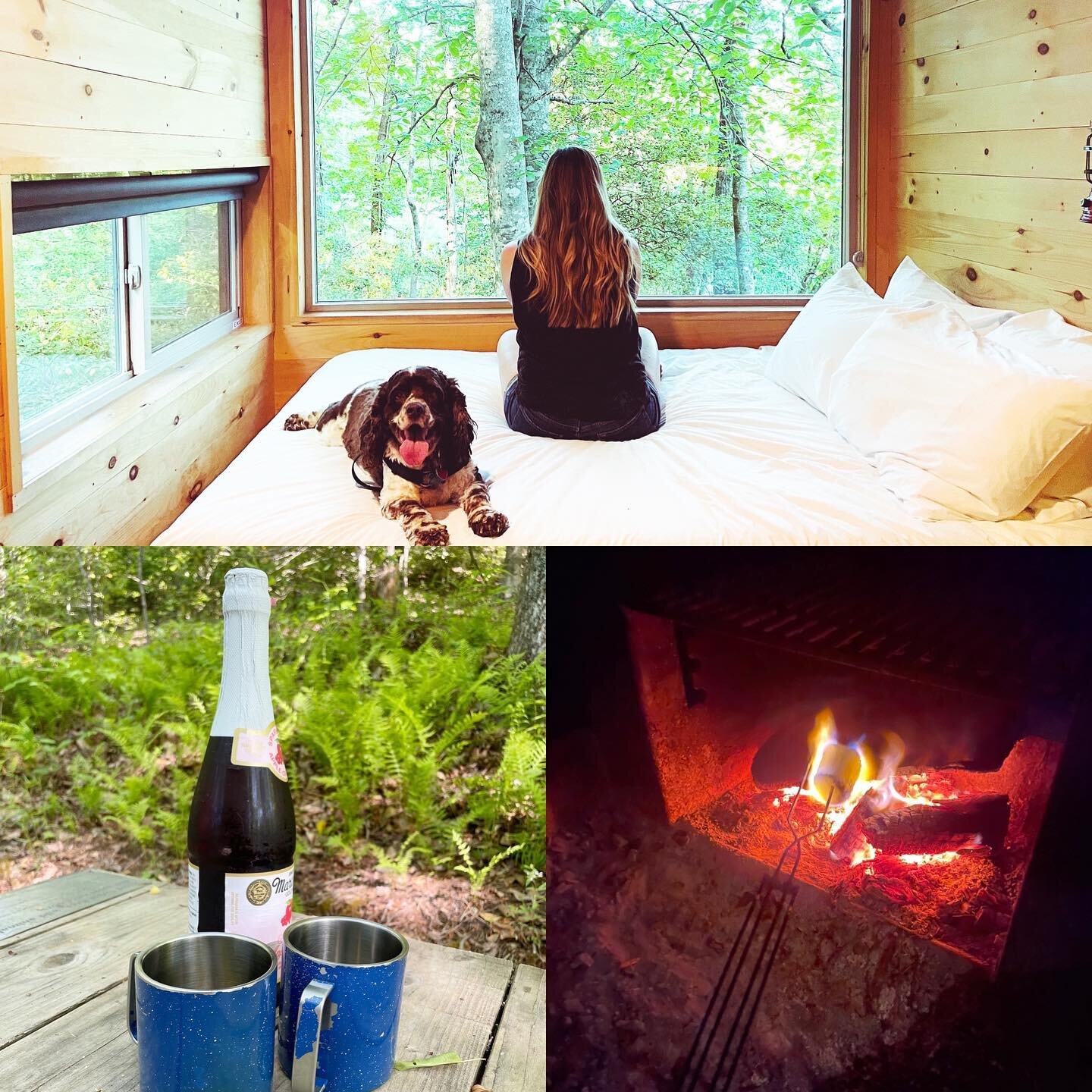 #glampinglife I&rsquo;m a &lsquo;drink bubbly out of tin cups and set the marshmallow on fire&rsquo; kind of girl. @getawayhouse