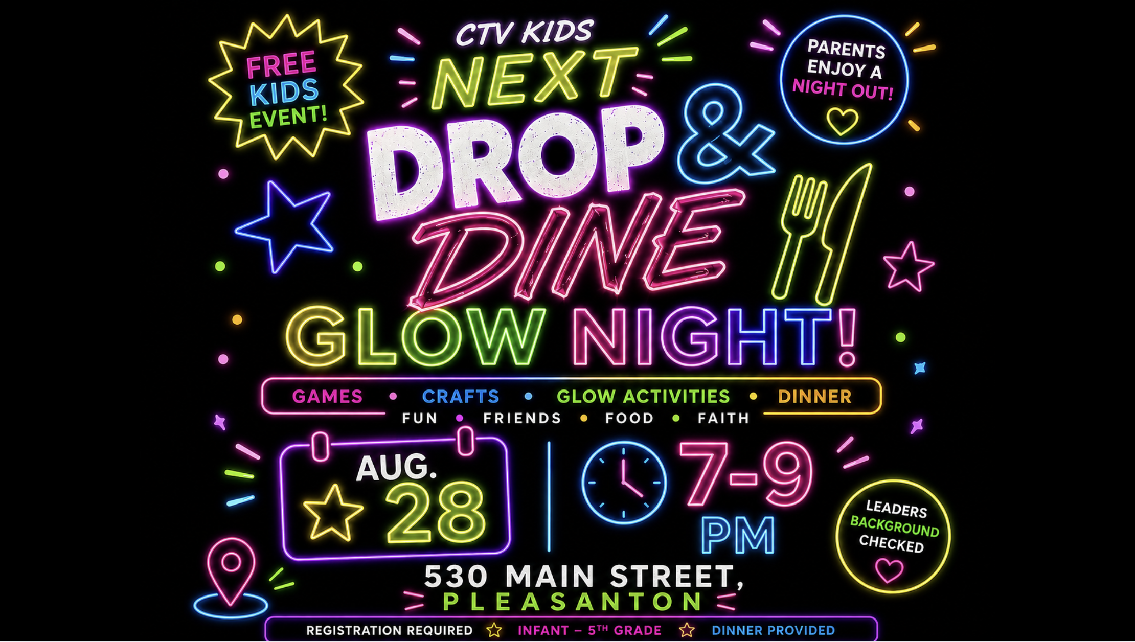 Drop &amp; Dine Glow Event!