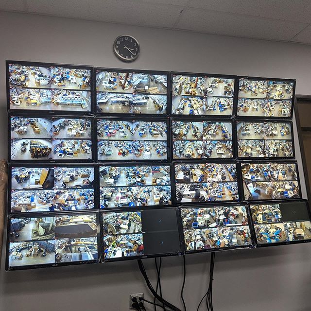 We&rsquo;re pushing the limits of hardware with this one, with 16 monitors connected to 1 computer. Once we&rsquo;re done working out the software bugs with #vivotek developers, this customer will be able to see their entire manufacturing floor from 