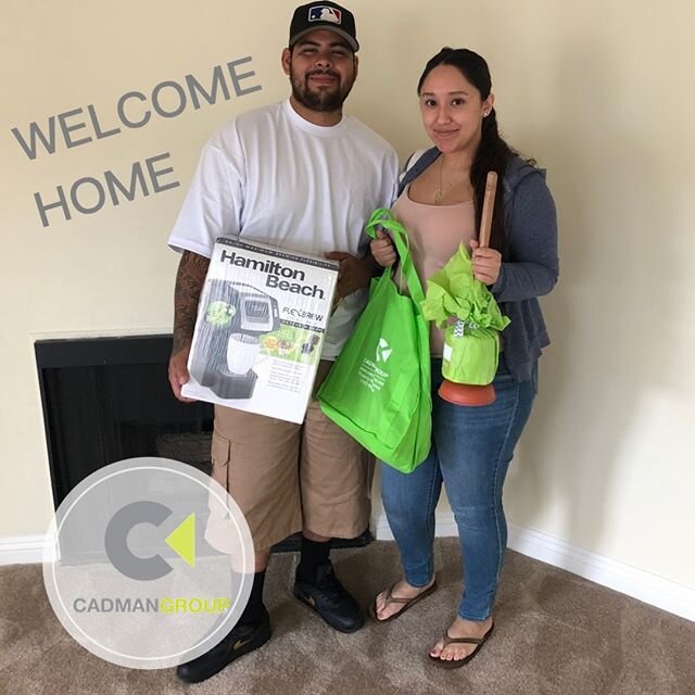 A warm welcome home to our new tenants, Brian and Miranda! This is their first home together and they&rsquo;re excited to welcome their new baby!  The future is bright!  As a housewarming, we gave them a new coffee maker, which will help sleepy new p